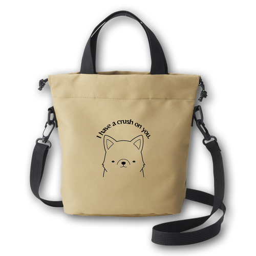 I have a crush on you.つぶらなしばちゃんミニバッグ リサイクルポリエステル パースミニバッグ