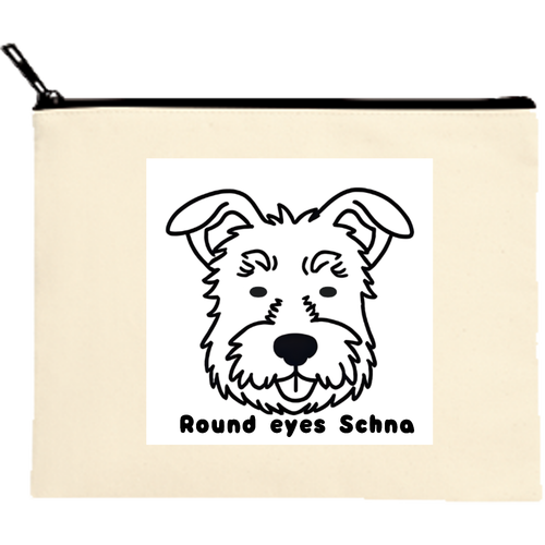 Round eyes Schna.つぶらなしゅなちゃんポーチ キャンバスポーチ（M）【白プリント有】