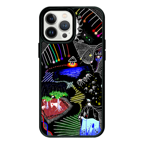 灯 iPhone 13 Pro Max プリントパネルラバーケース