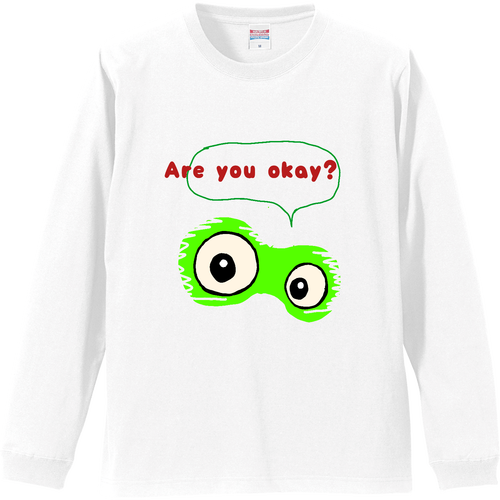 ヤモリのヤモちゃんTシャツ リブ付 ロングスリーブＴシャツ
