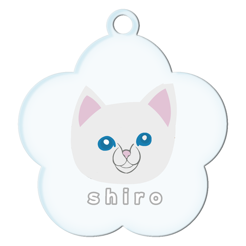 しろねこちゃん アクリルキーホルダー花形 (6cm)