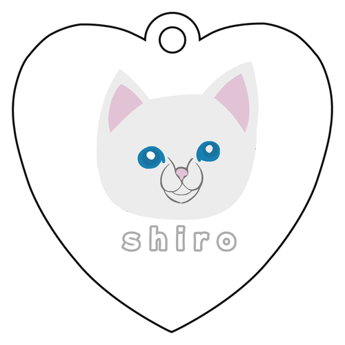 しろねこちゃん アクリルキーホルダー　ハート形 (6cm)