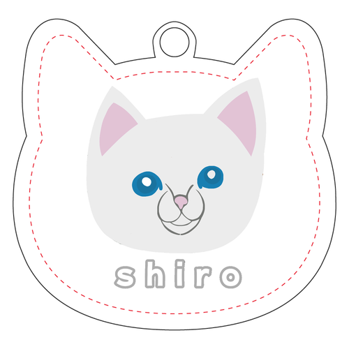 しろねこちゃん ピック型アクリルキーホルダー(6cm)