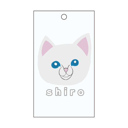 しろねこちゃん 短冊型アクリルキーホルダー (W40mm H70mm)