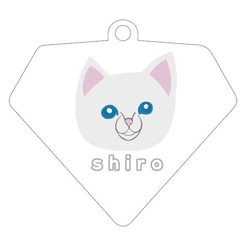しろねこちゃん ダイヤ型アクリルキーホルダー(6cm)