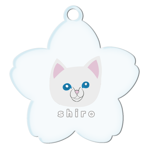 しろねこちゃん アクリルキーホルダー桜形 (10cm)