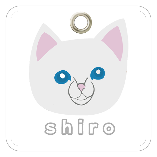 しろねこちゃんレザーキーホルダー（四角型）の商品購入ページ