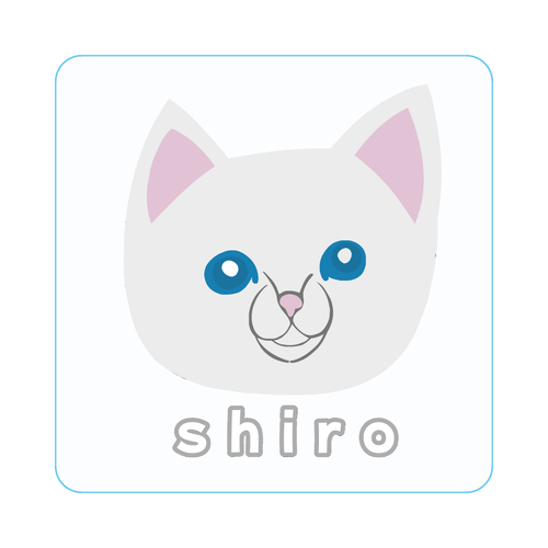 しろねこちゃんアクリルバッジ四角(50x50mm)の商品購入ページ