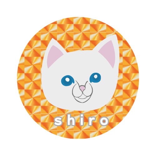 しろねこちゃん ホログラムオリジナル缶バッジ（44mm）