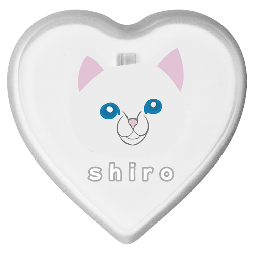 しろねこちゃん ライティングバッジ ハート形