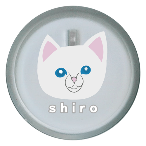 しろねこちゃん ライティングバッジ　丸形