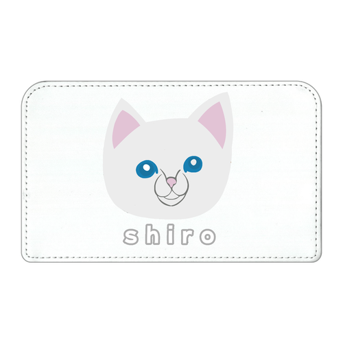 しろねこちゃん スクエアレザーポーチ