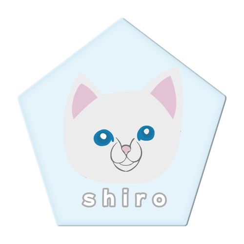 しろねこちゃん アクリルコースター 五角形