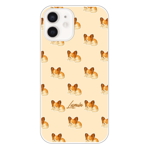 お昼寝パピヨン iPhone12（透明）