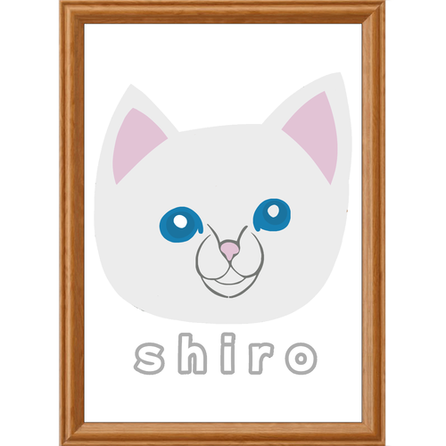しろねこちゃん アートデザインパネル (A4 光沢紙)