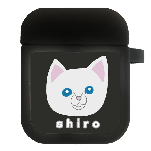 しろねこちゃん AirPodsクリアパネルシリコンケース