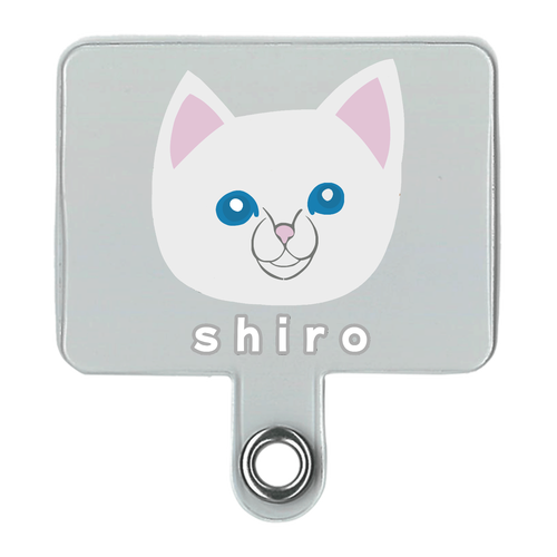 しろねこちゃん シンプルスマホストラップ（細め）