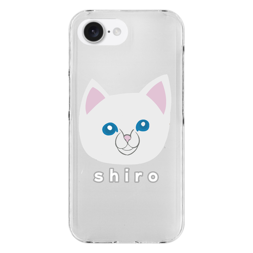 しろねこちゃん iPhone16e (透明)(ハードケース)