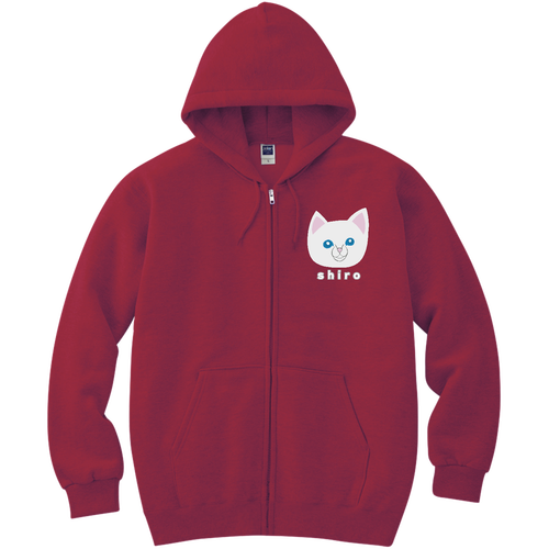 しろねこちゃん 軽量ジップアップパーカー