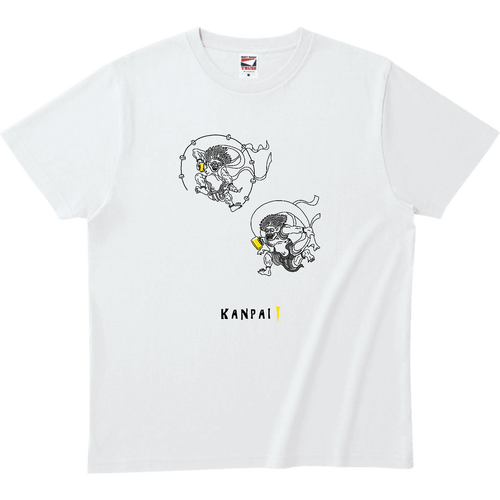 風神雷神×BEER 黒線画 | ヘビーウェイトTシャツ ヘビーウェイトTシャツ