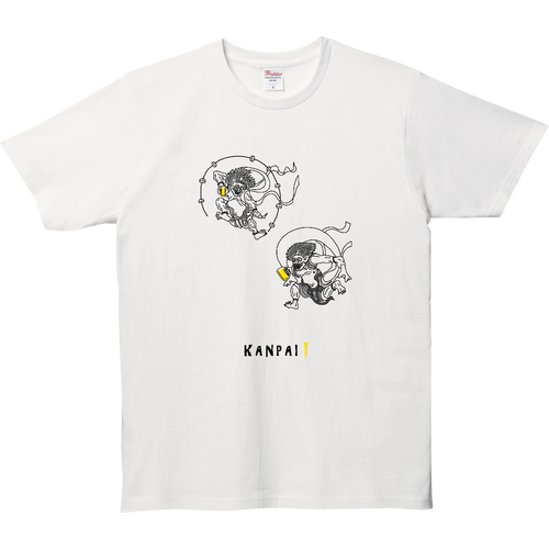 風神雷神×BEER 黒線画 | 5.0オンス ベーシックTシャツ 5.0オンス ベーシックTシャツ