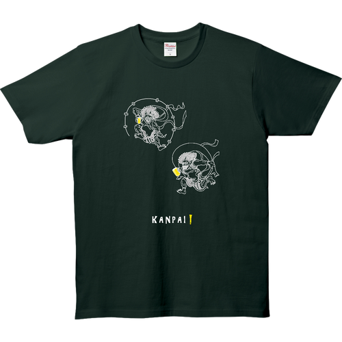 風神雷神×BEER 白線画 | 5.0オンス ベーシックTシャツ 5.0オンス ベーシックTシャツ