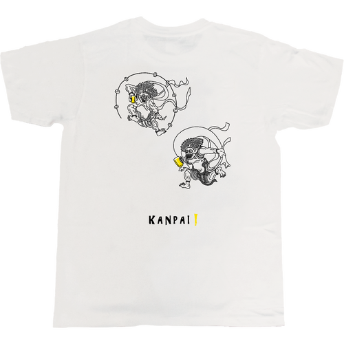 風神雷神×BEER 黒線画 バックプリント | 5.0オンス ベーシックTシャツ 5.0オンス ベーシックTシャツ
