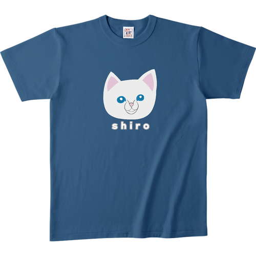 しろねこちゃん オープンエンドマックスウェイトバインダーネックTシャツ