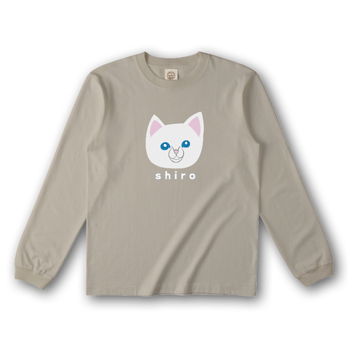 しろねこちゃん オーガニックコットンロングスリーブTシャツ（リブ有り）