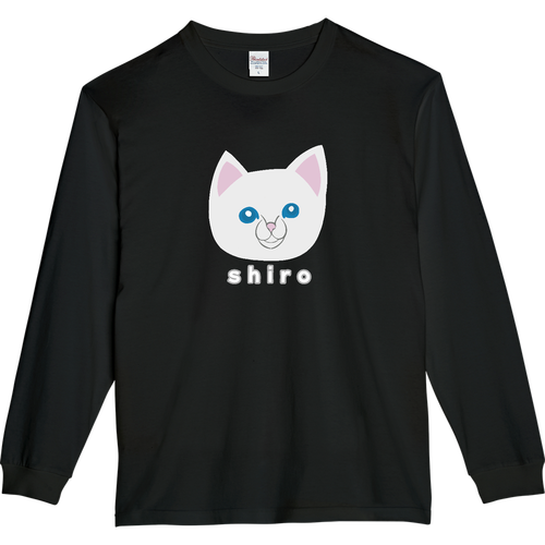 しろねこちゃん ５.６オンスヘビーウェイトLS-Tシャツ（リブ付き）