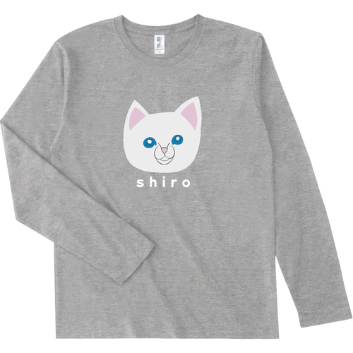 しろねこちゃん スリムフィット ロングスリーブTシャツ