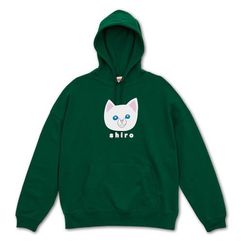 しろねこちゃん ビッグシルエットスウェットプルオーバーパーカー（裏パイル）