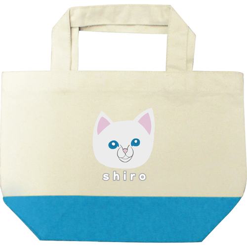 しろねこちゃん キャンバスツートントートバッグ（S)