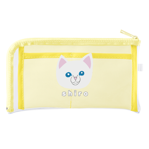 しろねこちゃん メッシュポケットクリアロングポーチ