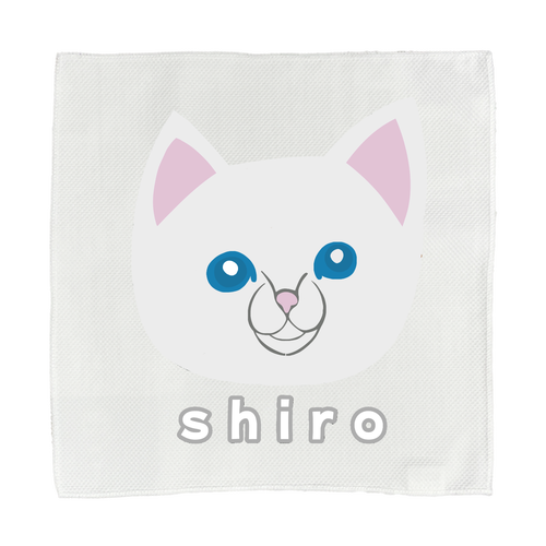 しろねこちゃん 接触冷感 高発色 全面印刷 クールウォッシュタオル