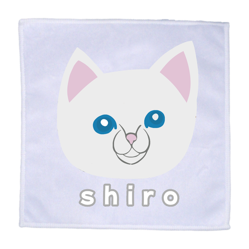 しろねこちゃん ラビットタッチ 25cmミニハンカチ