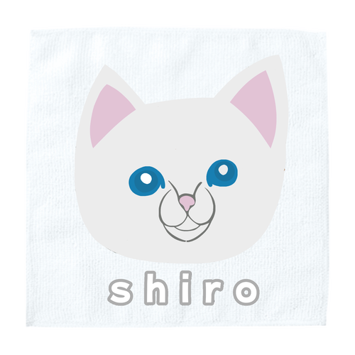 しろねこちゃん ソフトタッチミニタオル