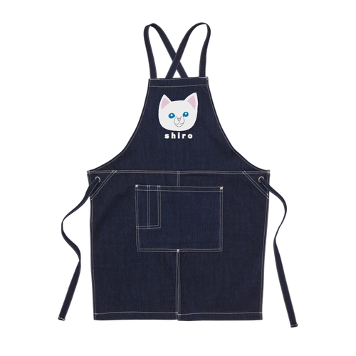 しろねこちゃん ウォッシュキャンバスエプロン