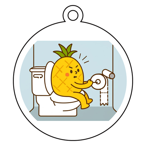 どすこいパイナポー　アクリルキーホルダー　丸型 (6cm) アクリルキーホルダー　丸型 (6cm)