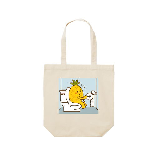 どすこいパイナポー　レギュラーキャンバストートバッグ(M) (フルカラー転写プリント) レギュラーキャンバストートバッグ(M) (フルカラー転写プリント)