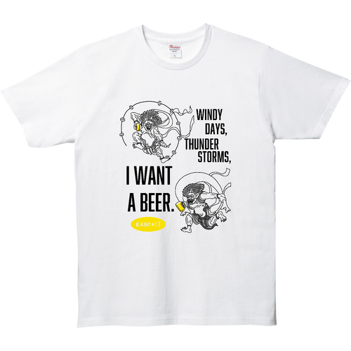 風神雷神×BEER 黒メッセージ | 5.0オンス ベーシックTシャツ 5.0オンス ベーシックTシャツ