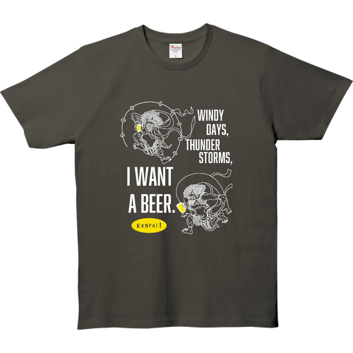 風神雷神×BEER 白メッセージ | 5.0オンス ベーシックTシャツ 5.0オンス ベーシックTシャツ