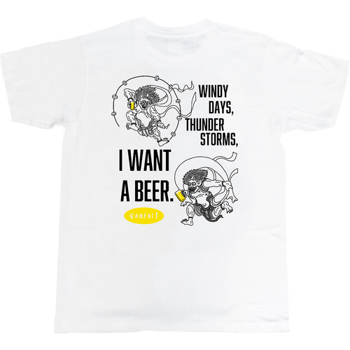 風神雷神×BEER 黒メッセージ バックプリント | 5.0オンス ベーシックTシャツ 5.0オンス ベーシックTシャツ