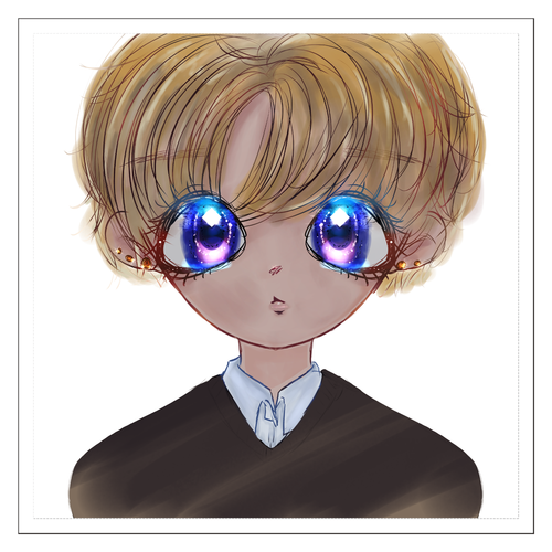 おとこのこクリアステッカー・シール 100mmクリアステッカー・シール