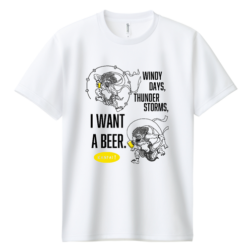 風神雷神×BEER 黒メッセージ | ドライＴシャツ ドライＴシャツ