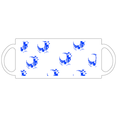 月夜を遊覧する水色の魚 マグカップ 定番マグカップ