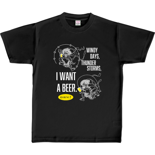 風神雷神×BEER 白メッセージ | 定番ドライライトＴシャツ 定番ドライライトＴシャツ