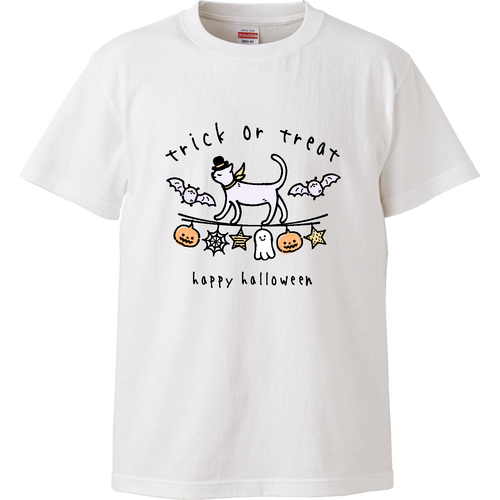 子猫とコウモリのハロウィンパーティー ハイクオリティーTシャツ