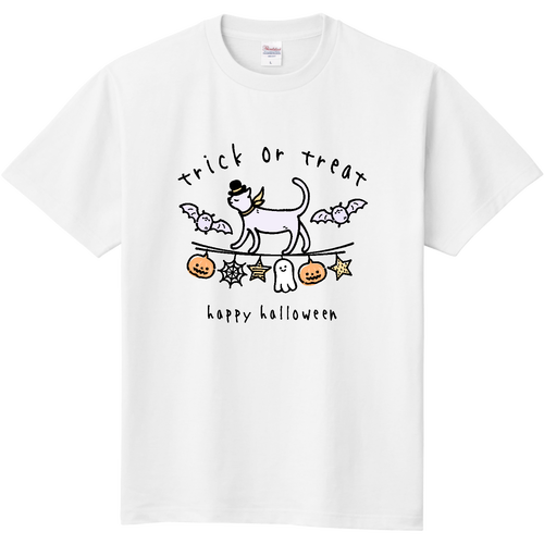 子猫とコウモリのハロウィンパーティー 定番Ｔシャツ