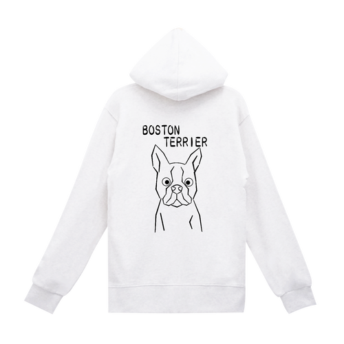 ボストンテリア スタンダードWフードプルパーカー